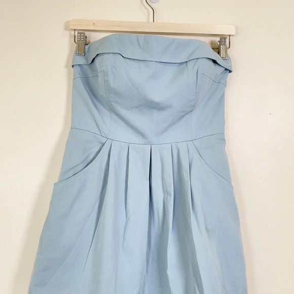 Anthropologie Light Blue Strapless Dress - Picture 3 of 10